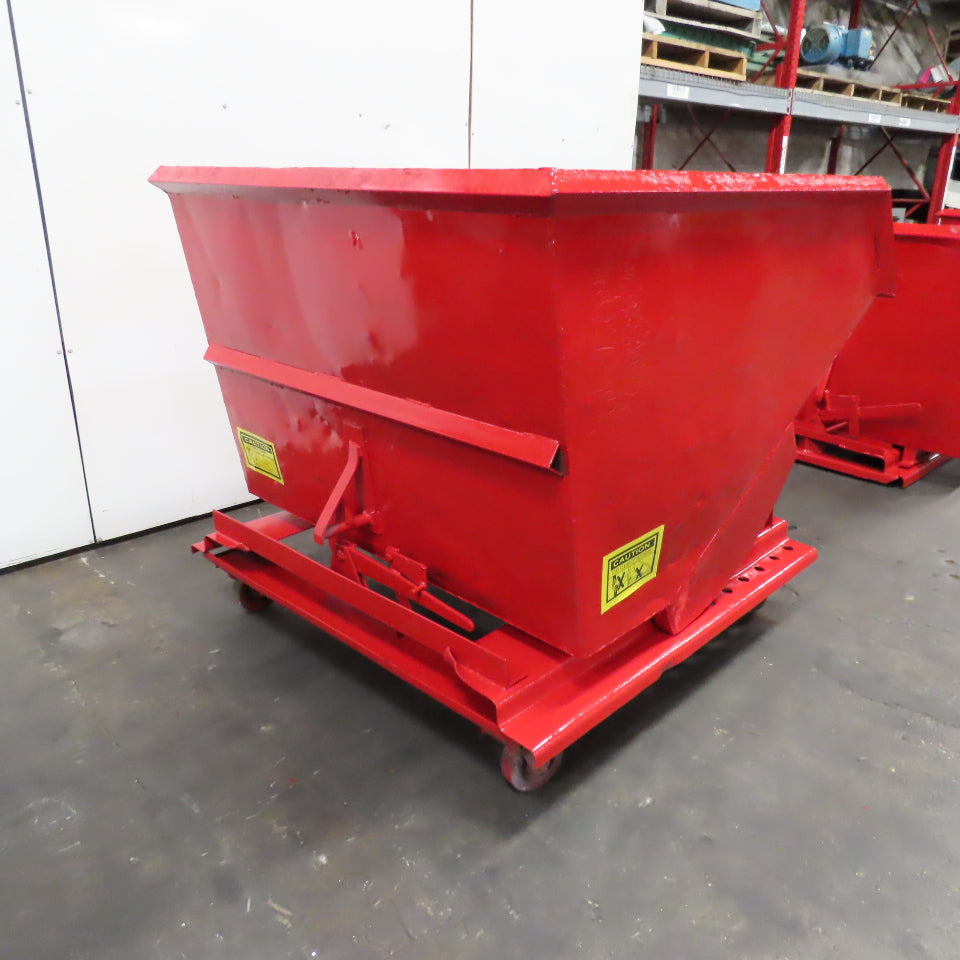 1-1/2 (1.5) Cubic Yard Self Dumping Trash Scrap Hopper W/ Casters