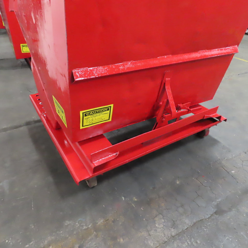 1-1/2 (1.5) Cubic Yard Self Dumping Trash Scrap Hopper W/ Casters