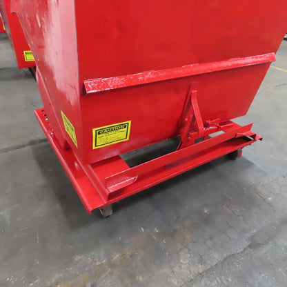 1-1/2 (1.5) Cubic Yard Self Dumping Trash Scrap Hopper W/ Casters
