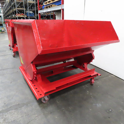 1-1/2 (1.5) Cubic Yard Self Dumping Trash Scrap Hopper W/ Casters