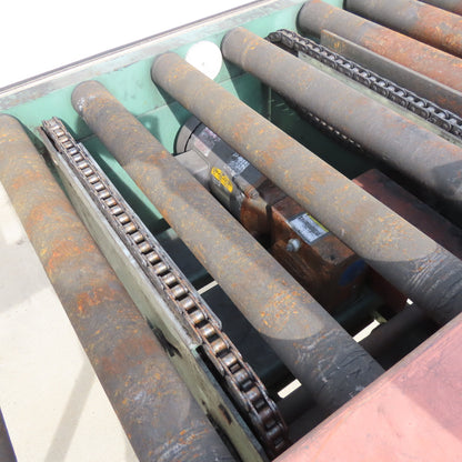 Roach 25" BF x 120" OAL Powered Roller Conveyor 90° Chain Drive Transfer 20FPM