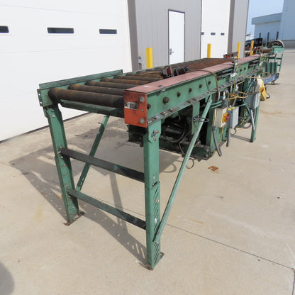 Roach 25" BF x 120" OAL Powered Roller Conveyor 90° Chain Drive Transfer 20FPM