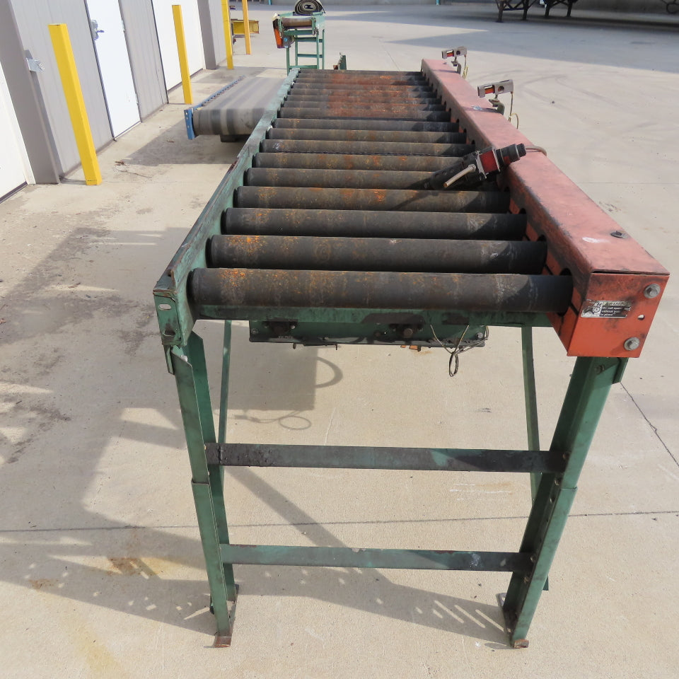 Roach 25" BF x 120" OAL Powered Roller Conveyor 90° Chain Drive Transfer 20FPM