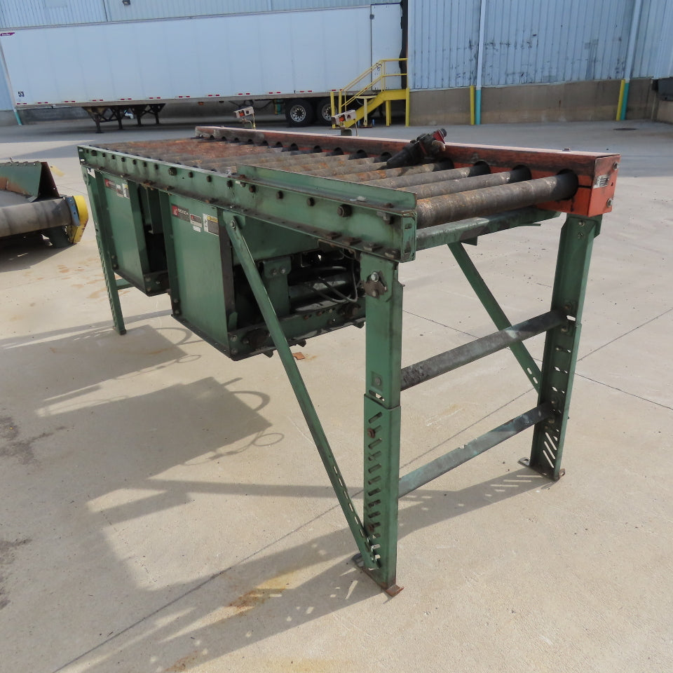 Roach 25" BF x 120" OAL Powered Roller Conveyor 90° Chain Drive Transfer 20FPM