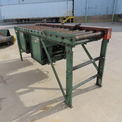 Roach 25" BF x 120" OAL Powered Roller Conveyor 90° Chain Drive Transfer 20FPM