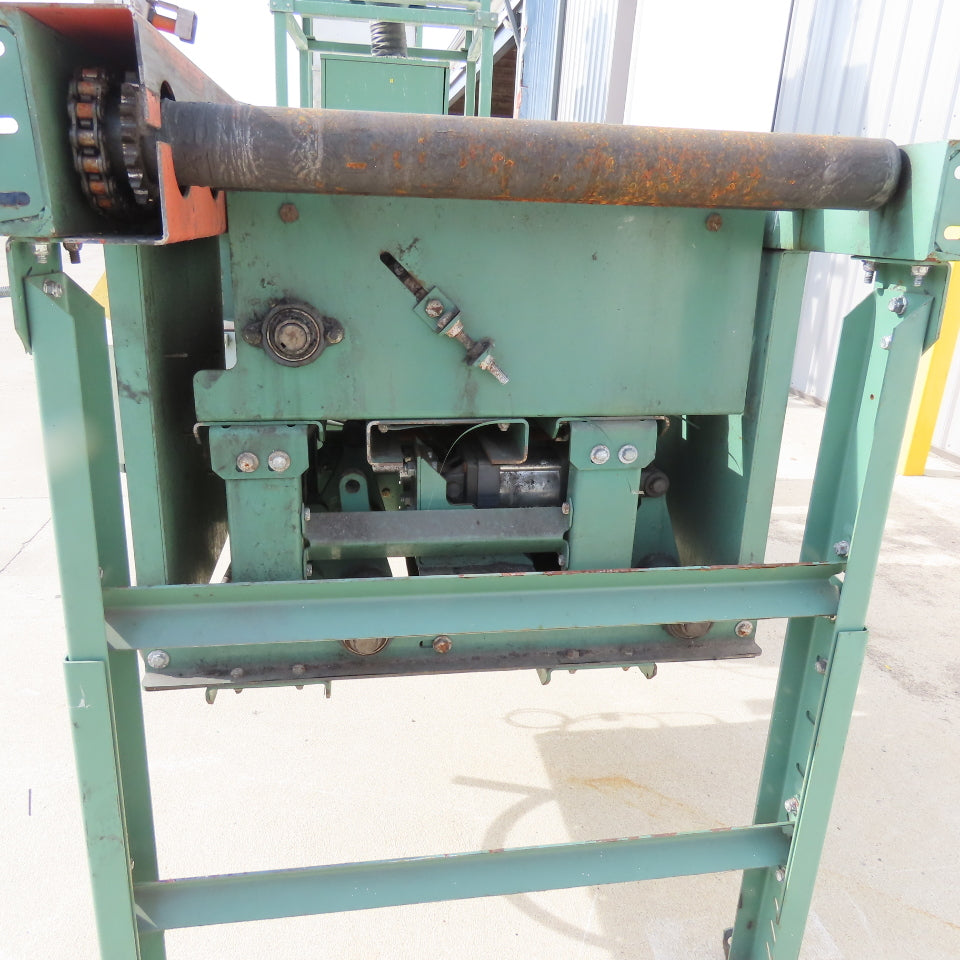 Roach 25" BF x 120" OAL Powered Roller Conveyor 90° Chain Drive Transfer 20FPM