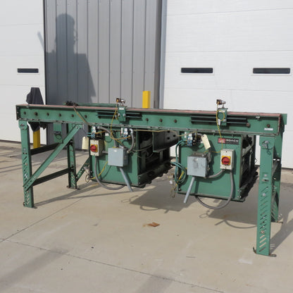 Roach 25" BF x 120" OAL Powered Roller Conveyor 90° Chain Drive Transfer 20FPM