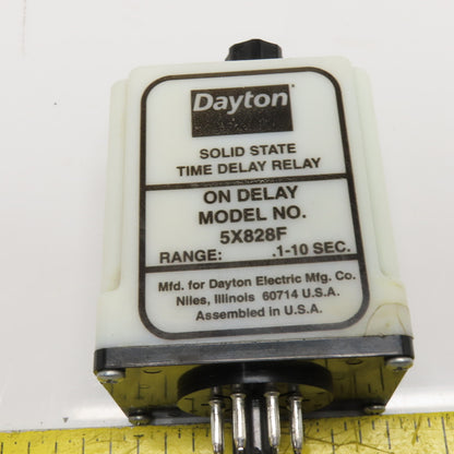 Dayton 5X828F Solid State ON Delay Relay 120VAC .1-10 Sec