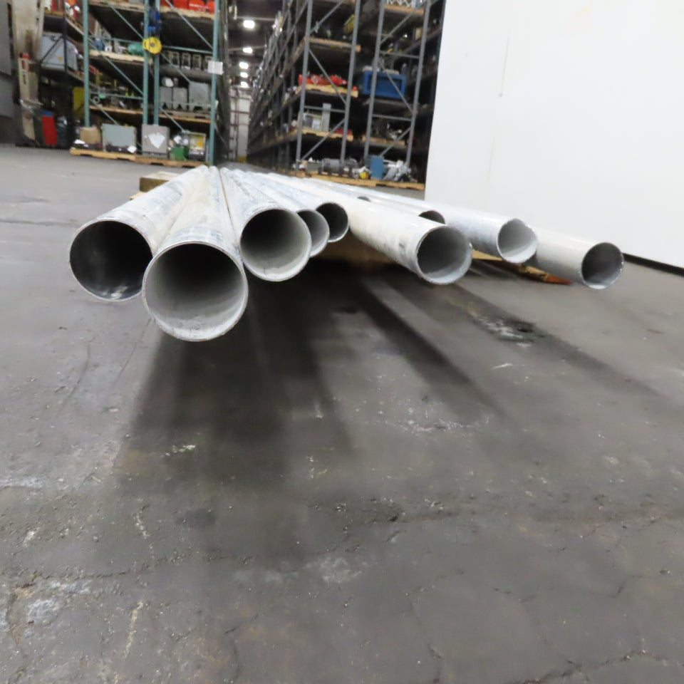 2-1/2" Aluminum Pneumatic Powder Conveying Line Pipe 80' Total 10 Pieces