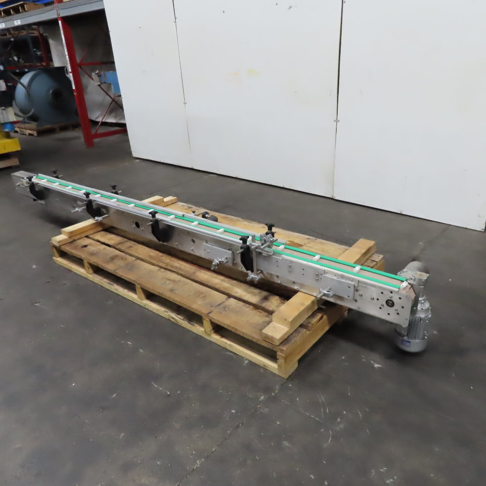 3-1/2" W Table Top Cleated Chain Conveyor 122" Bed Length 70FPM