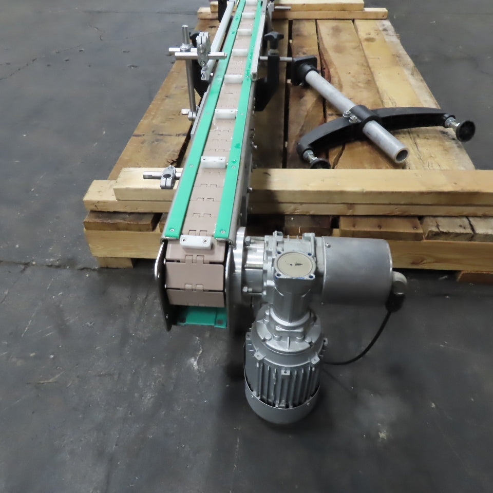 3-1/2" W Table Top Cleated Chain Conveyor 122" Bed Length 70FPM