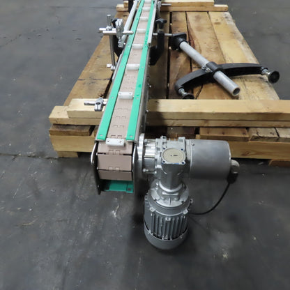 3-1/2" W Table Top Cleated Chain Conveyor 122" Bed Length 70FPM