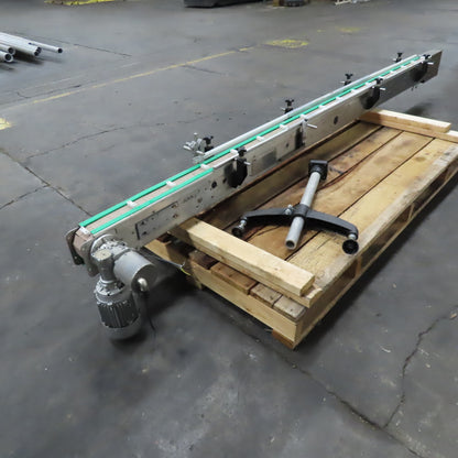 3-1/2" W Table Top Cleated Chain Conveyor 122" Bed Length 70FPM