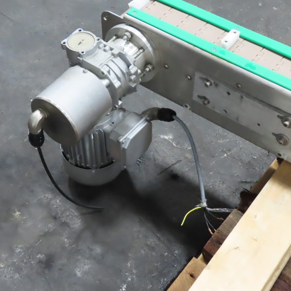3-1/2" W Table Top Cleated Chain Conveyor 122" Bed Length 70FPM