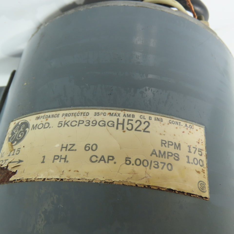 General Electric 5KCP39GGH522 Electric Motor 115V 1.0A 1Ph 175RPM Tested