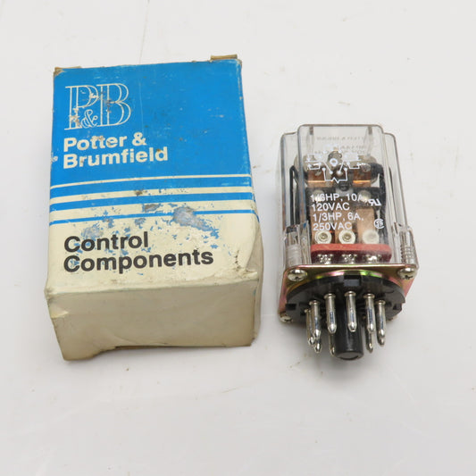 Potter & Brumfield KRP-14AG-120 120V 10A General Purpose 8-Pin Octal Base Relay