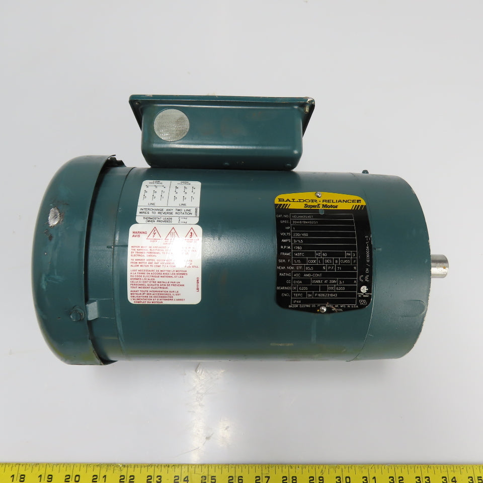 Baldor-Reliance VEUHM3546T 1HP AC Electric Motor 230/460V 3Ph 1760RPM 143TC