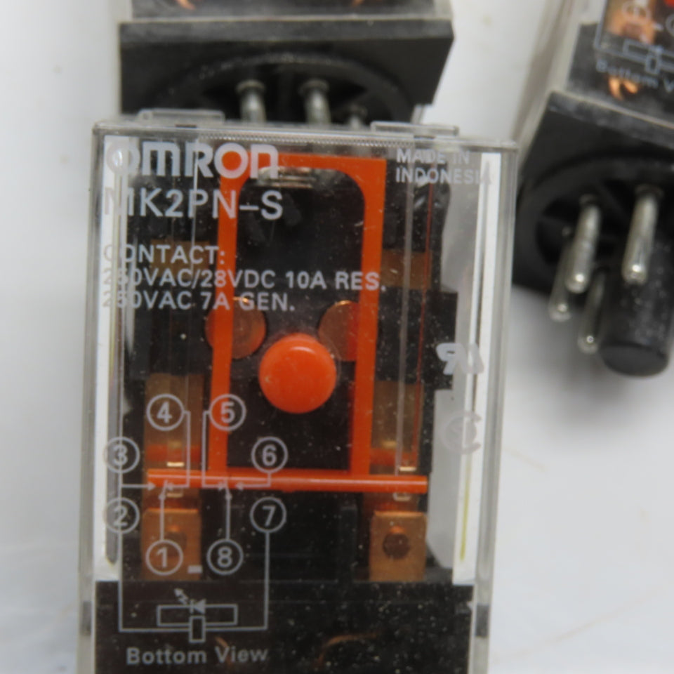 Omron MK2PN-S 24VDC 10A General Purpose 8-Pin Octal Base Relay Lot of 3