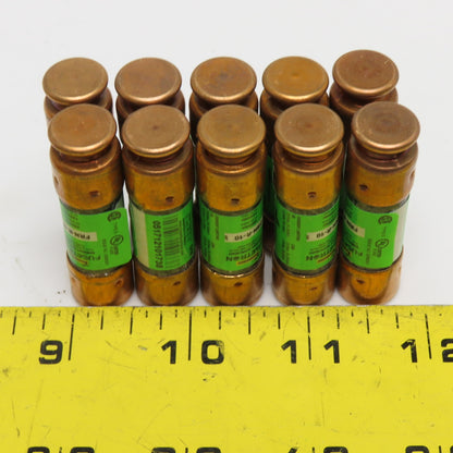 Bussmann FRN-R-10 10A 250V Fusetron Dual Element Time Delay RK5 Fuses Lot of 10