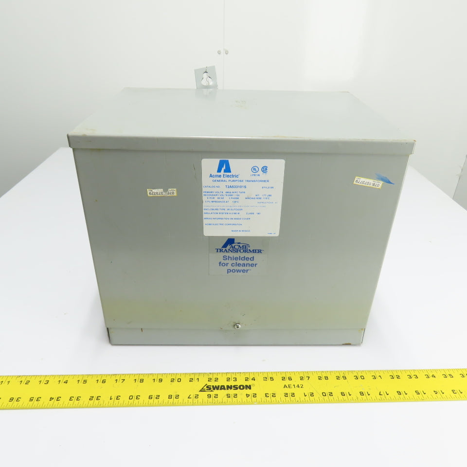 Acme T2A533101S 9 kVA 3Ph General Purpose Transformer 480V Pri 208Y/120V Sec