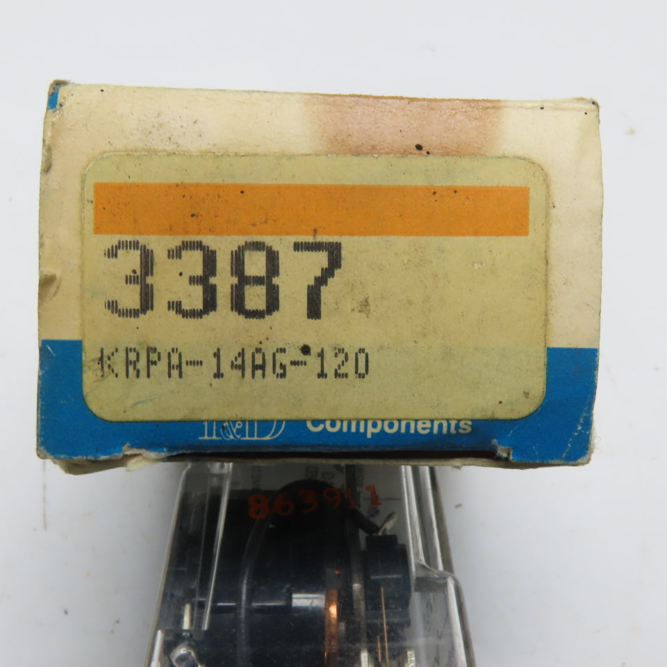 Potter & Brumfield KRPA-14AG-120 120VAC 10A 3PDT 11-Pin Plug-In Relay