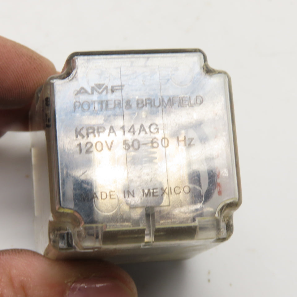 Potter & Brumfield KRPA-14AG-120 120VAC 10A 3PDT 11-Pin Plug-In Relay