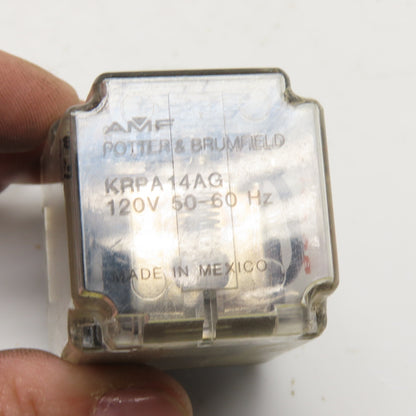 Potter & Brumfield KRPA-14AG-120 120VAC 10A 3PDT 11-Pin Plug-In Relay