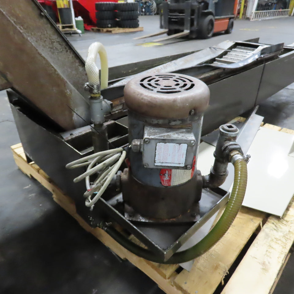 Turbo 6287-8141 Incline Chip Conveyor 208V 3Ph 18"x7" Intake W/ Coolant Recovery