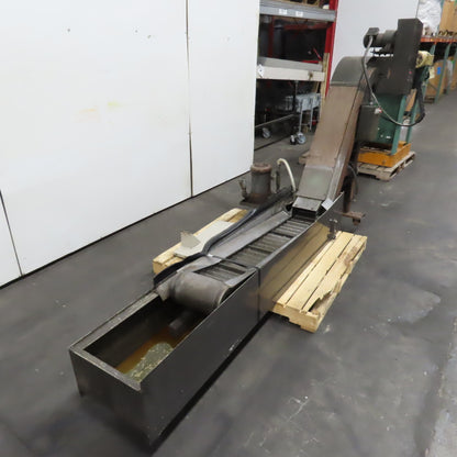 Turbo 6287-8141 Incline Chip Conveyor 208V 3Ph 18"x7" Intake W/ Coolant Recovery