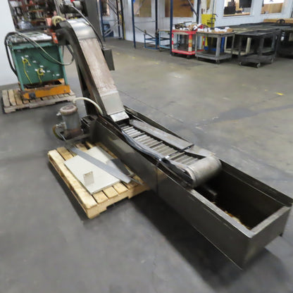 Turbo 6287-8141 Incline Chip Conveyor 208V 3Ph 18"x7" Intake W/ Coolant Recovery