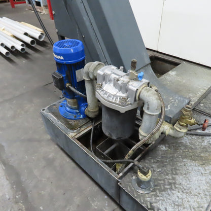 Tecnimetal 10" W Belt Incline Chip Conveyor 400V 3Ph 8FPM W/ Coolant Recovery