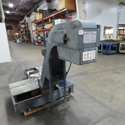 Tecnimetal 10" W Belt Incline Chip Conveyor 400V 3Ph 8FPM W/ Coolant Recovery