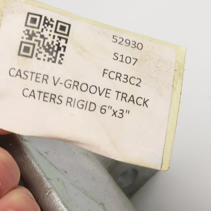 Albion Ind. VF0650039 V-Groove Track Rigid Cast Iron Caster 6"x3" Wide