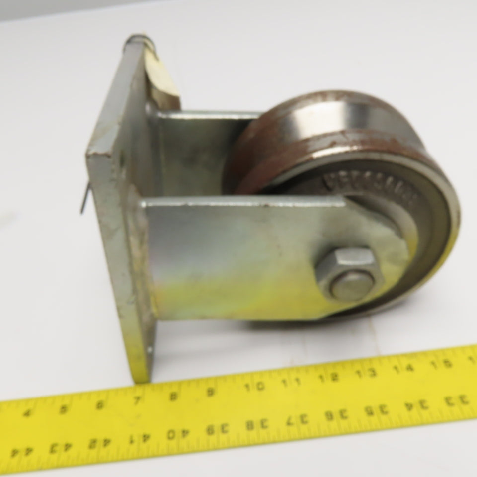 Albion Ind. VF0650039 V-Groove Track Rigid Cast Iron Caster 6"x3" Wide