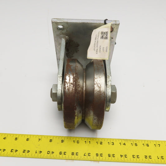 Albion Ind. VF0650039 V-Groove Track Rigid Cast Iron Caster 6"x3" Wide