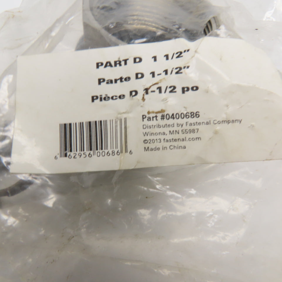 Fastenal 0400686 Type D Stainless Steel Cam Lock Coupler 1 1/2" Female NPT
