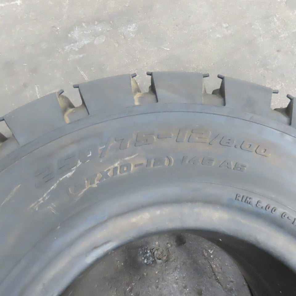 General 250/75-12 Lifter Solid Pneumatic Forklift Tire 27x10-12 146 A5