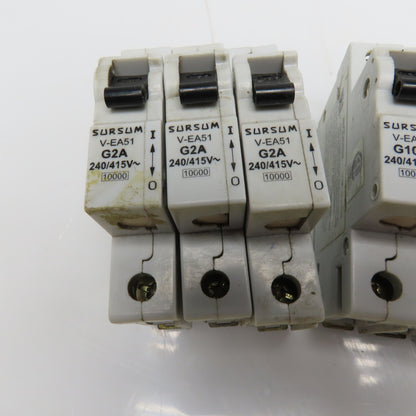 Sursum V-EA51  Miniature Circuit Breakers 2A 5A 10A 480Y/277VAC Lot of 9
