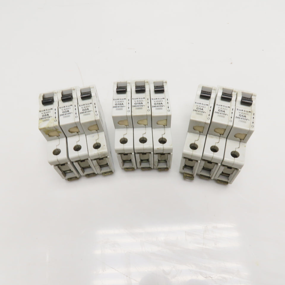 Sursum V-EA51  Miniature Circuit Breakers 2A 5A 10A 480Y/277VAC Lot of 9
