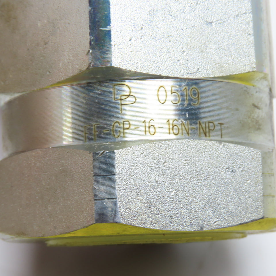 Parker FF-GP-16-16N-NPT Flat Face Hydraulic Quick Disconnect Nipple 1" FNPT