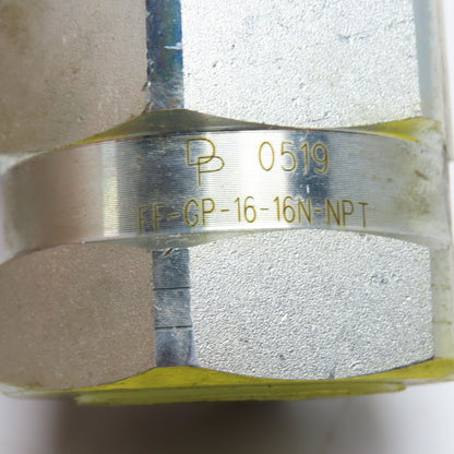 Parker FF-GP-16-16N-NPT Flat Face Hydraulic Quick Disconnect Nipple 1" FNPT