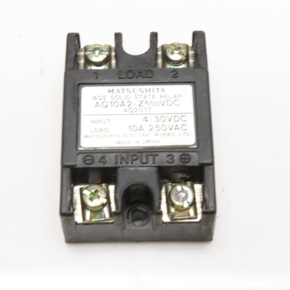 Matsushita AQ10A2-Z4/30VDC AQ2 Solid State Relay 10A 250VAC 4-30VDC Input