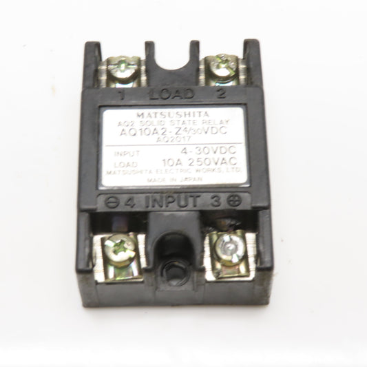 Matsushita AQ10A2-Z4/30VDC AQ2 Solid State Relay 10A 250VAC 4-30VDC Input