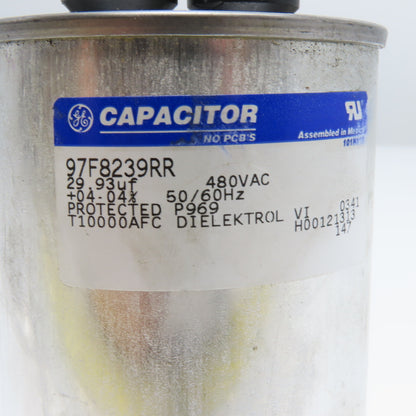 GE 97F8239RR Capacitor 29.93uF 480VAC 50/60Hz Dielektrol