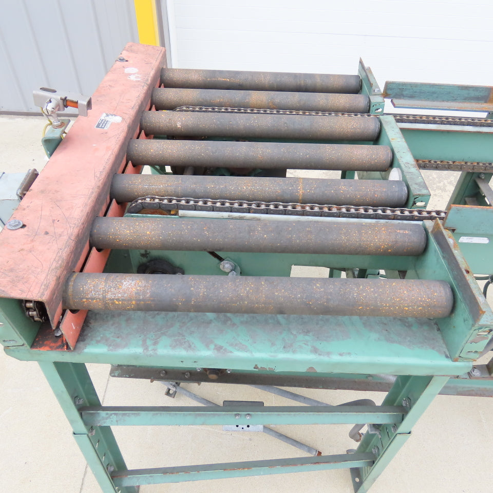 Roach 42"Lx25.5"BF Chain Drive Power Roller Transfer Conveyor 1/2HP 230/460V 3Ph