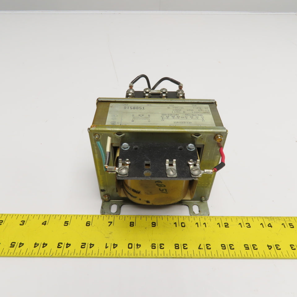 GE 9T58B51 Dry Type Industrial Control Transformer 0.75kVA 480/240V to 120V 1Ph