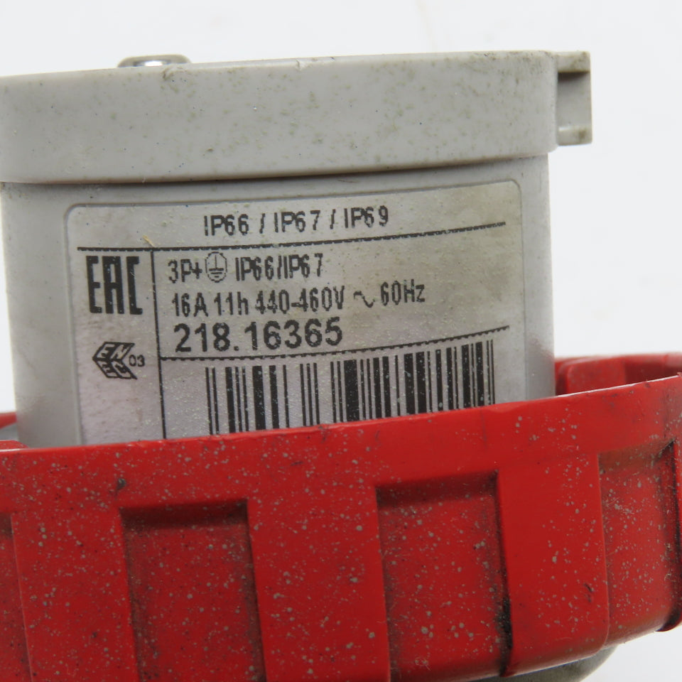 Scame 218.16365 Optima Industrial Plug 16A 440-460V 3P+E IP66/IP67/IP69