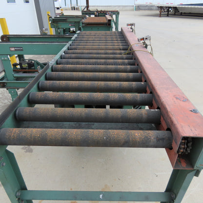 Roach 102"x25.5"BF Chain Drive Power Roller Transfer Conveyor 1/2HP 230/460V 3Ph