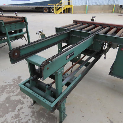 Roach 102"x25.5"BF Chain Drive Power Roller Transfer Conveyor 1/2HP 230/460V 3Ph