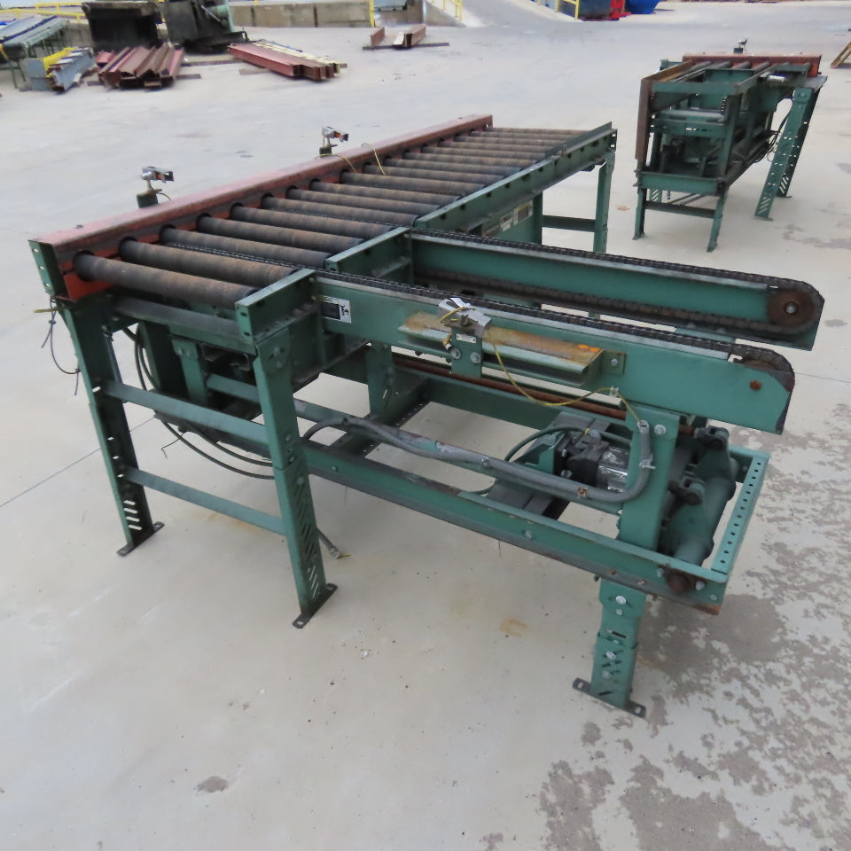 Roach 102"x25.5"BF Chain Drive Power Roller Transfer Conveyor 1/2HP 230/460V 3Ph
